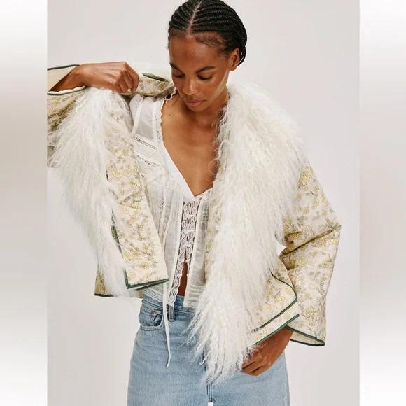 NWT Free People Nigel Preston Bomber Patch Jacket Medium M